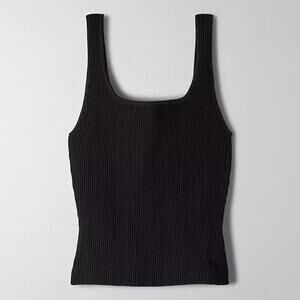Babaton SCULPT KNIT LONG TANK in Black